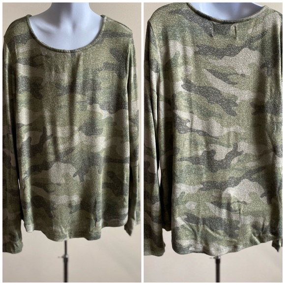 🔥4/$20 Old Navy Green Camo Long Sleeve Tee - Picture 2 of 3
